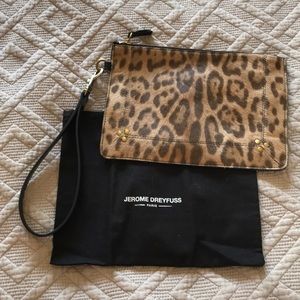 A cheetah clutch with brass FREE shipping